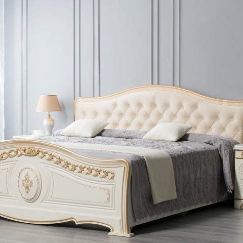 Кровать 1400 Белая матовая с мягким изголовьем | Мебельный магазин kuhnyamsk.ru