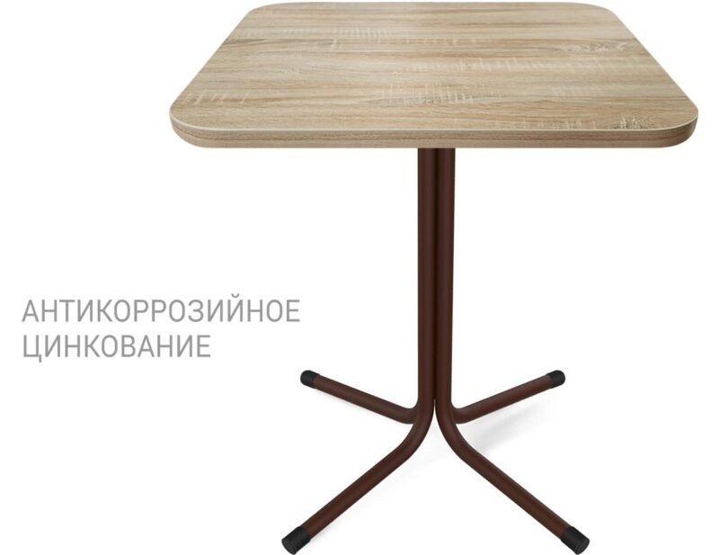Стол Sheffilton SHT-TU7-1/60/60 ЛДСП корич.муар(цинк)/черный/дуб сонома