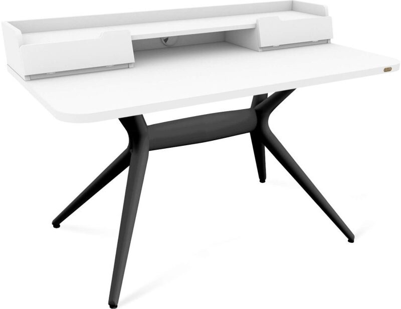 Стол рабочий Sheffilton SHT-TU30-2/TT31 120/65 ЛДСП черный/белый шагрень