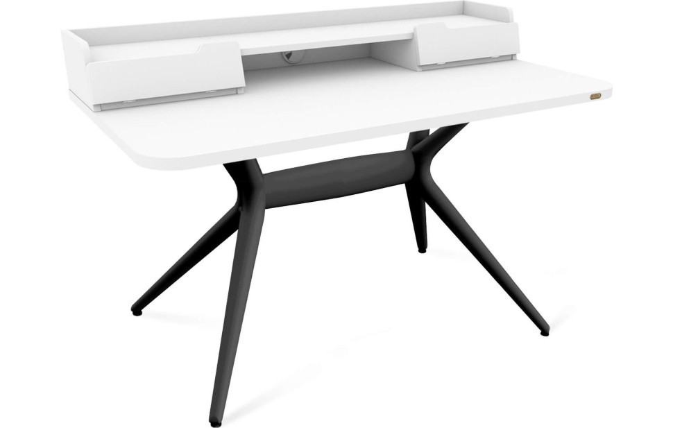 Стол рабочий Sheffilton SHT-TU30-2/TT31 120/65 ЛДСП черный/белый шагрень