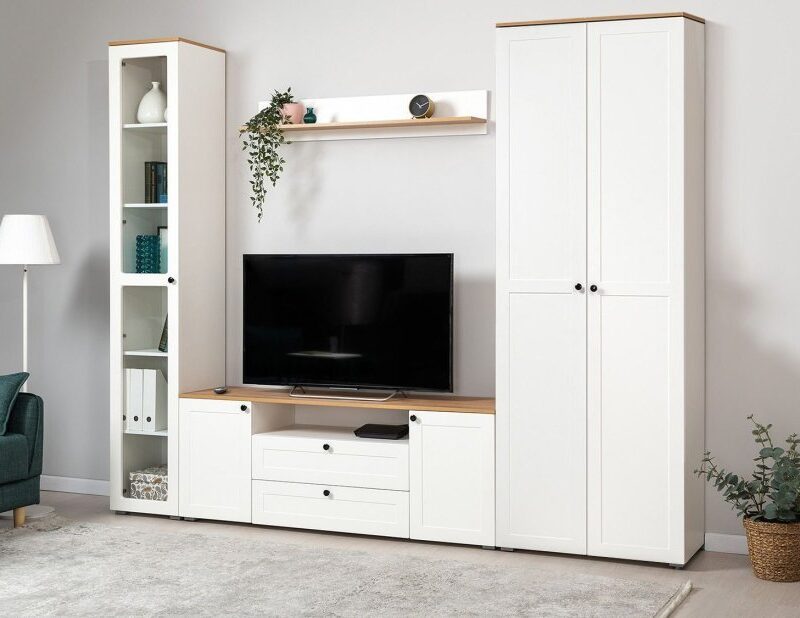 Гостиная Остин 3 белый/дуб золотой