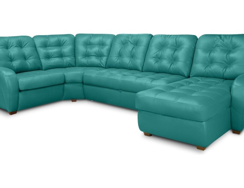 Угловой диван с оттоманкой Соло Galaxy Dk-green