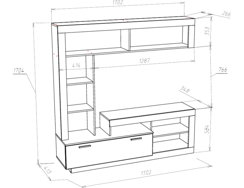 МОНТАНА МИНИ гостиная Atelier/Белый глянец 71020126