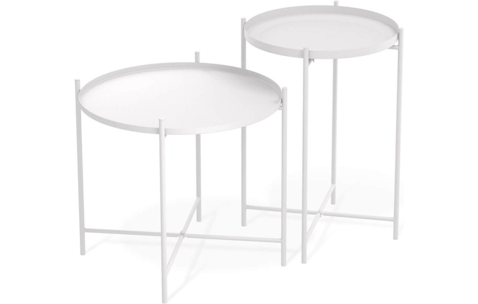 Двойной кофейный столик Sheffilton SHT-CT8/CT8-2 белый муар