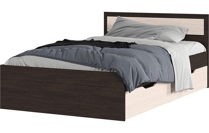 Кровать Гармония КР 606 с ящиками (1252х780х2032) венге/белфорт