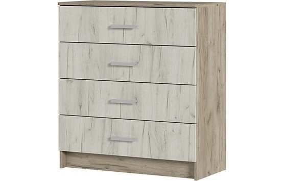 Комод 4 ящика Гармония КМ 601 (850х934х408) дуб крафт белый/дуб крафт серый