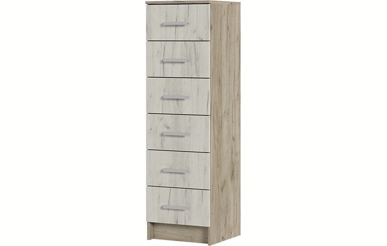 Комод 6 ящиков Гармония КМ 602 (400х1346х408) дуб крафт белый/дуб крафт серый