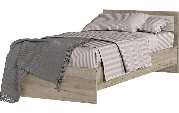 Кровать Гармония КР 603 (952х700х2032) дуб крафт белый/дуб крафт серый