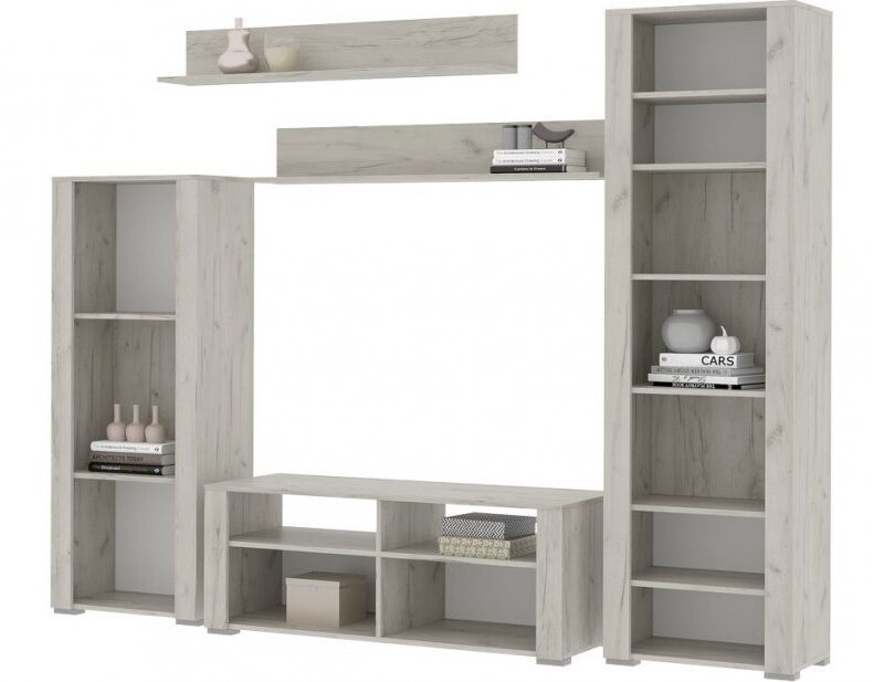 Гостиная Мирослава (2200х1860х430) дуб крафт белый/софт вайт