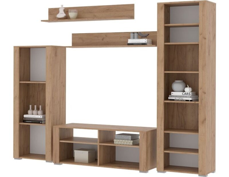 Гостиная Мирослава (2200х1860х430) дуб крафт золото/софт вайт