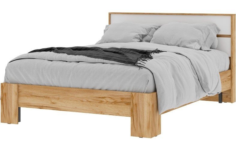 Хелен КР 02 Кровать 1.4х2.0 (1470х928х2114) белый/дуб крафт золото