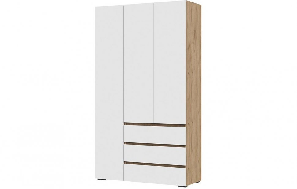 Хелен ШК 06 Шкаф 3х створчатый (1200х2080х460) белый/дуб крафт золото