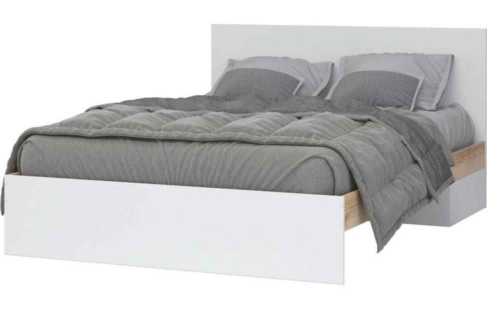 Юкки КР 1400 Кровать 140x200 Дуб делано/Белый