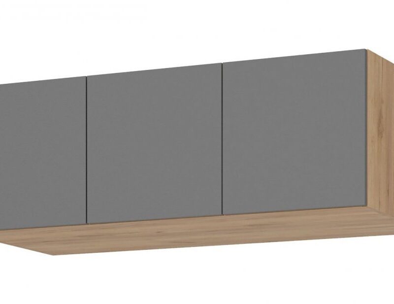 Лион АН-02 Антресоль 1200 (1200х400х550) Дуб крафт/Графит серый