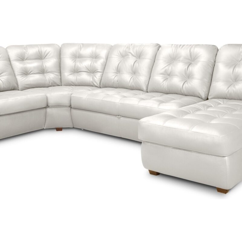 Угловой диван с оттоманкой Соло Galaxy White
