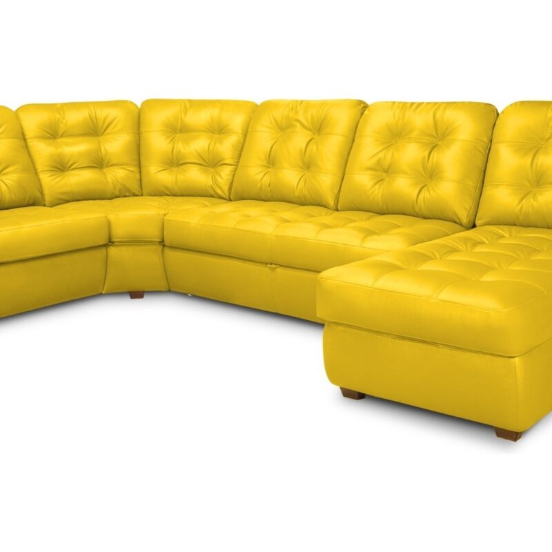 Угловой диван с оттоманкой Соло Galaxy Yellow
