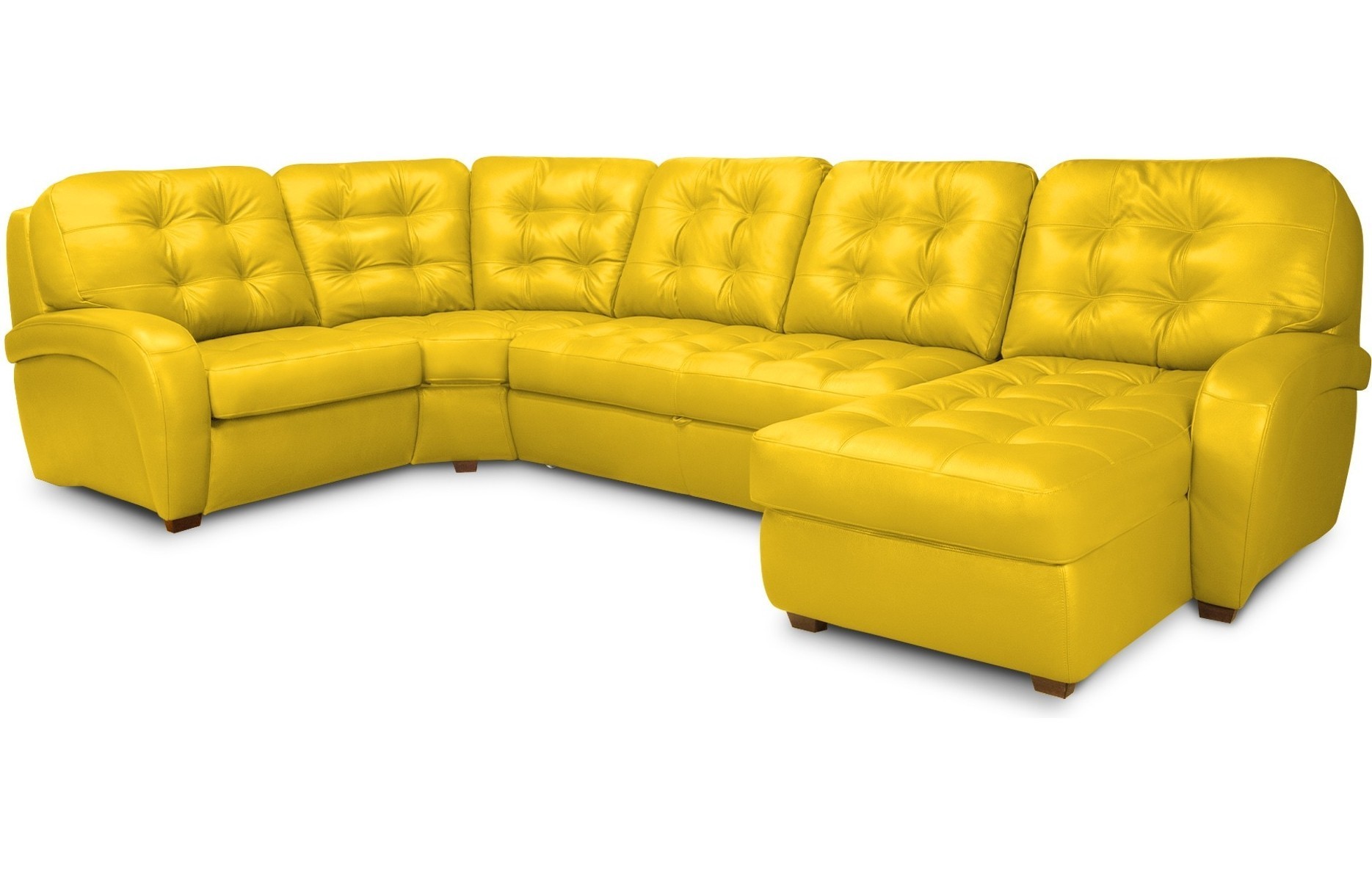 Угловой диван с оттоманкой Соло Galaxy Yellow