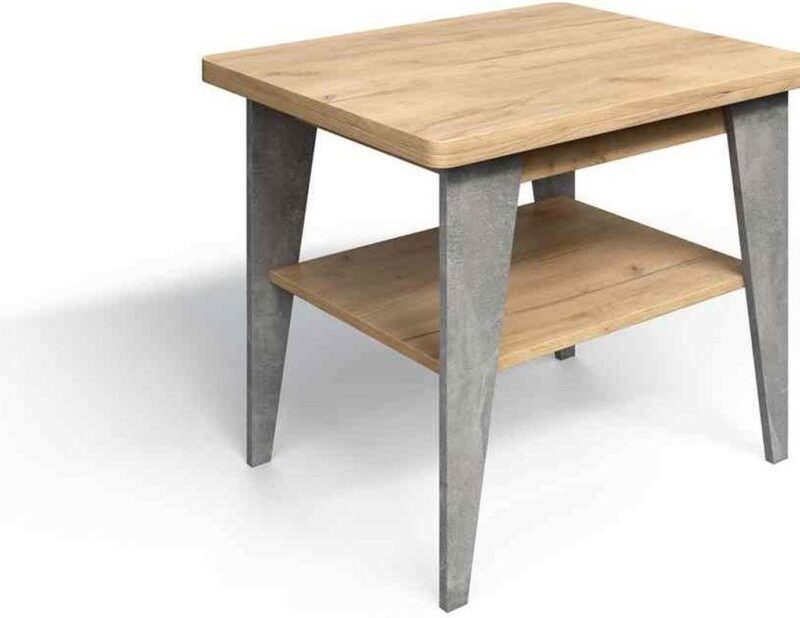 Стол журнальный СЖ-3 Дуб крафт / Ателье светлое