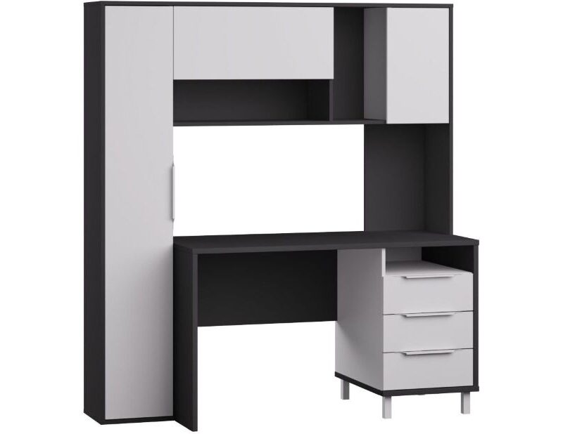Комфорт Стол компьютерный 12.95 Темно-серый / Белый премиум