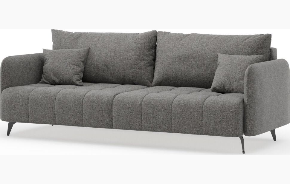 Валериан Диван прямой трёхместный (Стальной, ткань RICO FLEX 9292)