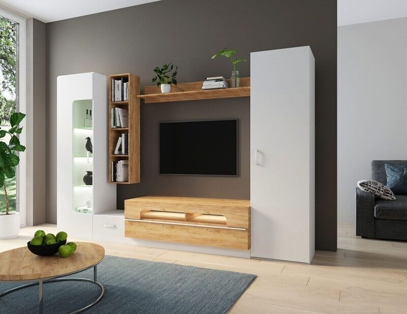 Loft - 20 стенка ТВА Белый / Дуб Вотан